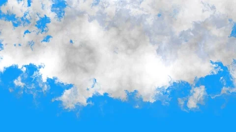 Flying through the clouds on a blue screen background Stock Footage 225442749