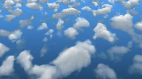 Flying Through The Clouds - CGI, alpha channel Stock Footage 606397