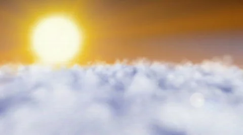 Flying through the clouds during sunset Stock Footage 544128
