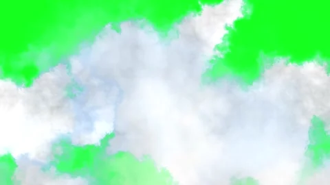 Flying through the clouds on a green screen background. Clouds animation conc Stock Footage 221961498