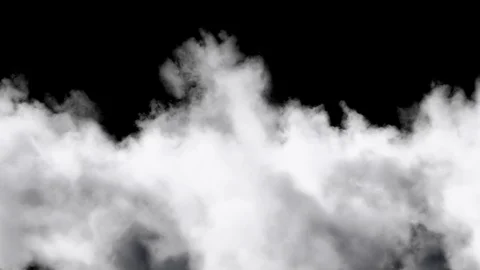 Flying Through Clouds isolated on black with alpha matte. Stock Footage