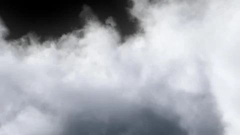 Flying Through the Clouds isolated on black with Alpha Matte. Stock Footage 202328644