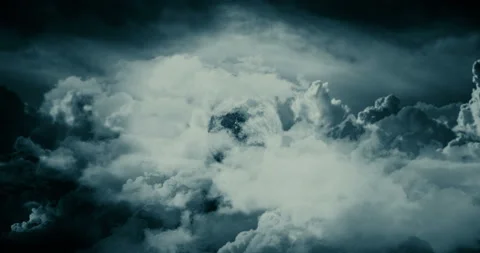 Flying through the Clouds to Moon Stock Footage 115522688