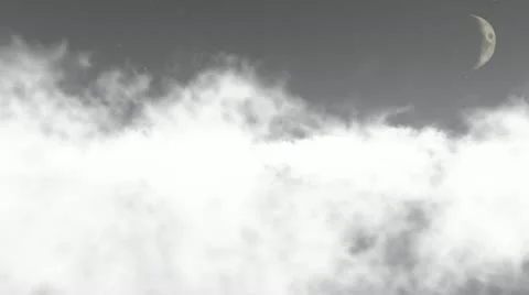 Flying through clouds - night - Loop Stock Footage 12745478