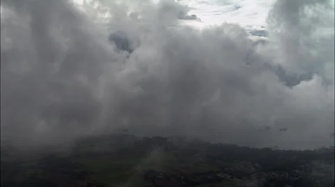 Flying Through Clouds Over Gulf Of Morbihan Stock Footage 65257201