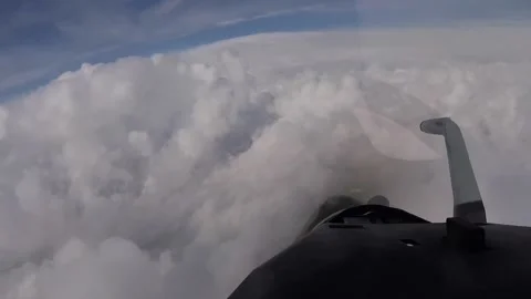 Flying Through the Clouds - Rafale French Pilot 007 Stock Footage 166445149