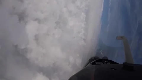 Flying Through the Clouds - Rafale French Pilot 008 Stock Footage 166445194