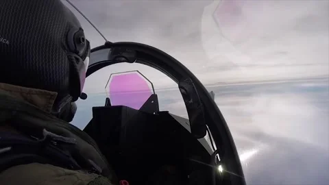 Flying Through the Clouds - Rafale French Pilot 010 Stock Footage 166445222