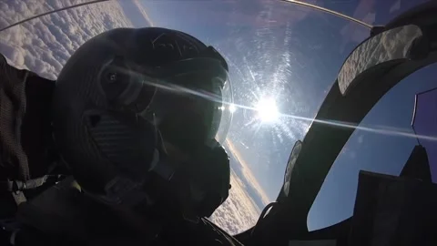 Flying Through the Clouds - Rafale French Pilot 011 Stock Footage 166445251