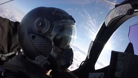 Flying Through the Clouds - Rafale French Pilot 013 Stock Footage 166445282