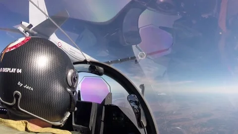 Flying Through the Clouds - Rafale French Pilot 016 Stock Footage 166445355