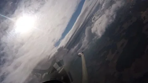 Flying Through the Clouds - Rafale French Pilot 020 Stock Footage 166445427