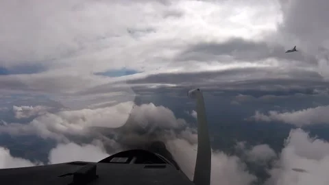 Flying Through the Clouds - Rafale French Pilot 022 Stock Footage 166445465