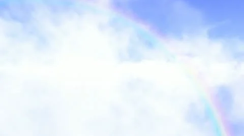 Flying through clouds - rainbow Stock-Footage 18175581
