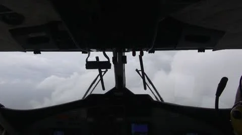 Flying through clouds with seaplane Stock Footage 17479775