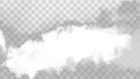 Flying through the clouds in the sky transparent background Stock Footage 152955437