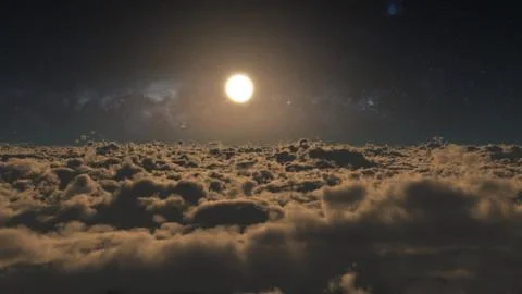 Flying Through Clouds To The Sun Stock Photos