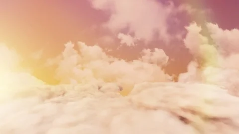 Flying through clouds at sunset Stock Footage 78805198