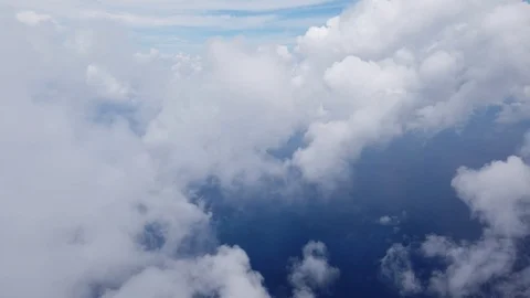 Flying through clouds view from a window of a helicopter. Free Stock Footage 111189224