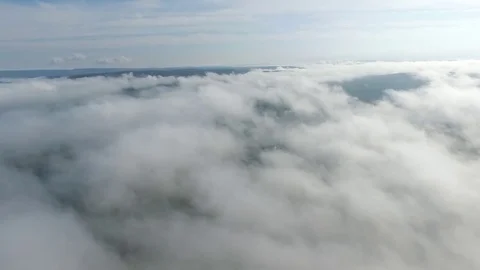 Flying Through The Clouds.Looop. Sunsrise. Stock Footage 76215730