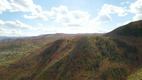 Flying through the Colorful Mountains in Fall Stock Footage 163190706