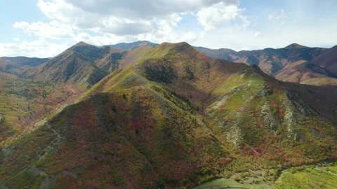 Flying through the Colorful Mountains in Fall Stock Footage 163190822