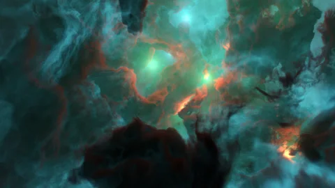 Flying Through Colorful Nebula In Deep Space. Stock Footage 220319331