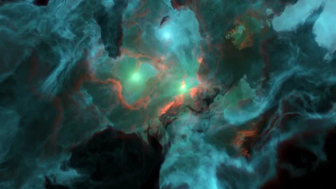 Flying Through Colorful Nebula In Deep Space. Video stock 220868518