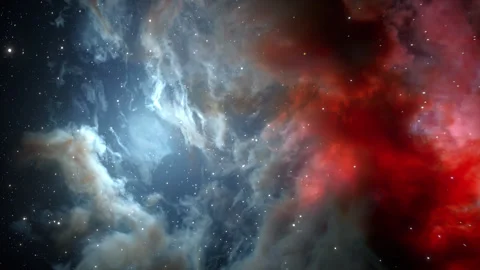 Flying Through Colorful Nebula In Deep Space. Stock Footage 277666208
