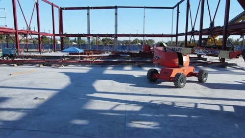Flying through a construction site at miracosta college oceanside Stock Footage 220457553