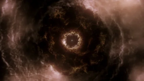Flying through a cosmic nebula, spiral space cloud, 4K, Stock Footage 241706211