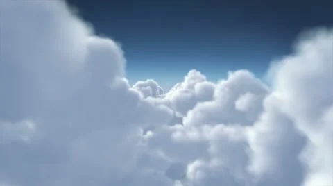 Flying through cumulus clouds. Cloudy sky, clean view. Loopable. Stock Footage