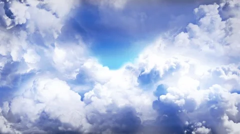 Flying Through the cumulus clouds Stock Footage 50172470