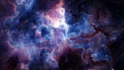 Flying Through Deep Space Stars And Nebula. Realistic 3d animation Stock Footage 237365408