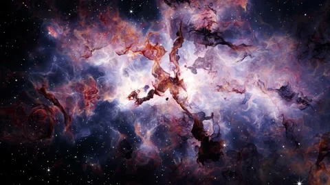 Flying Through Deep Space Stars And Nebula. Realistic 3d animation Stock Footage 237365503