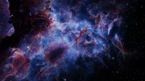 Flying Through Deep Space Stars And Nebula. Realistic 3d animation Stock Footage 237365609