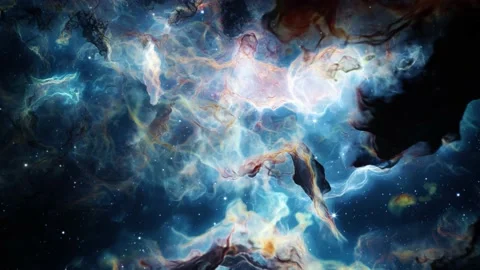 Flying Through Deep Space Stars And Nebula. Realistic 3d animation Stock Footage 237366066