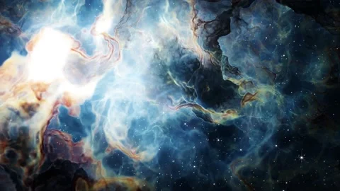 Flying Through Deep Space Stars And Nebula. Realistic 3d animation Stock Footage 237366282
