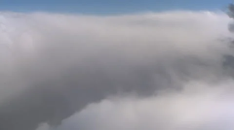 Flying through dense clouds blocking view, passenger POV Stock Footage 59450923