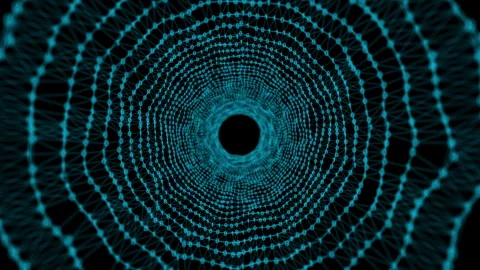 A Flying Through Digital Binary Plexus Tunnel Stock Footage 337928125