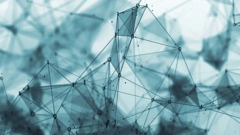 Flying through Digital Binary Polygon Plexus Data Networks Stock Footage 82707278
