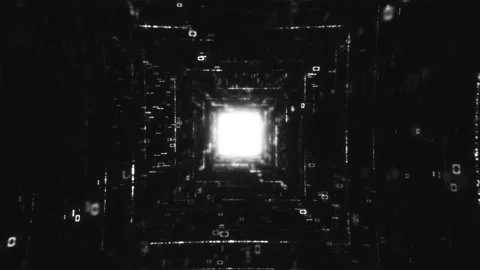 Flying Through Digital Data technologic tunnel. Big Data Digital tunnel square Stock Footage 170428237