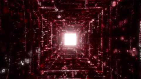 Flying Through Digital Data Tunnel, Network Technology Background Concept Made Stock Footage 160112238