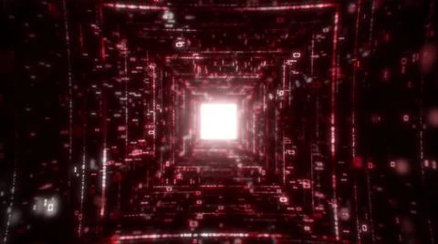 Flying Through Digital Data Tunnel, Network Technology Background Concept Made イラスト素材