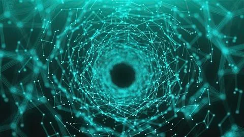 A Flying Through Digital Data Tunnel 스톡 일러스트