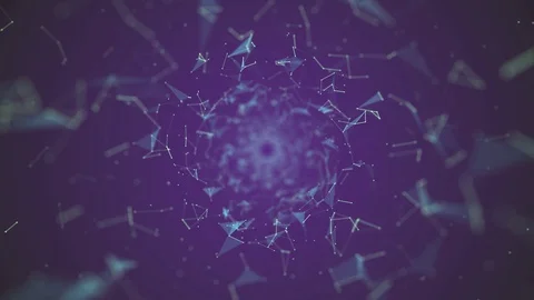 Flying through digital plexus data network tunnel Видео 128311295