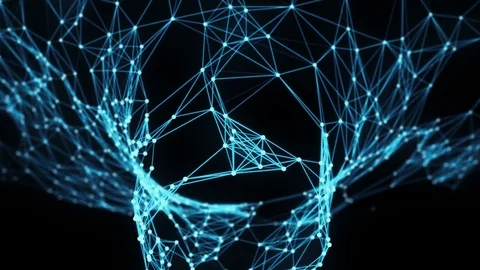 Flying through Digital Plexus Tunnel Funnel Stock Footage 82709605