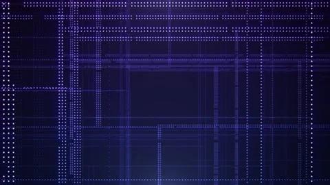 Flying through digital space with glowing dotted elements Stock Footage 282513246