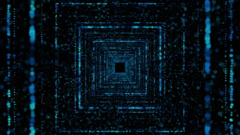 Flying Through Digital Tunnel Stock Footage 151164073