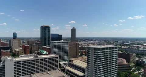 Flying through downtown Fort Worth Stock Footage 201431529